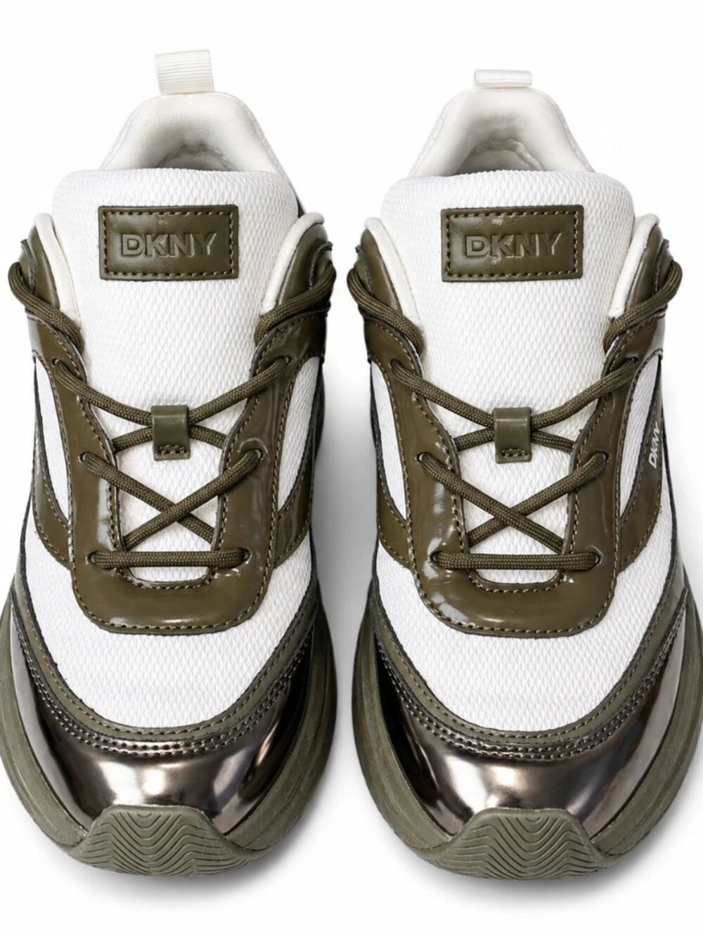 DKNY Juna 3 Lace Up Low Top Sneakers - 8M Women's Shoes - Forrest Green Colorway